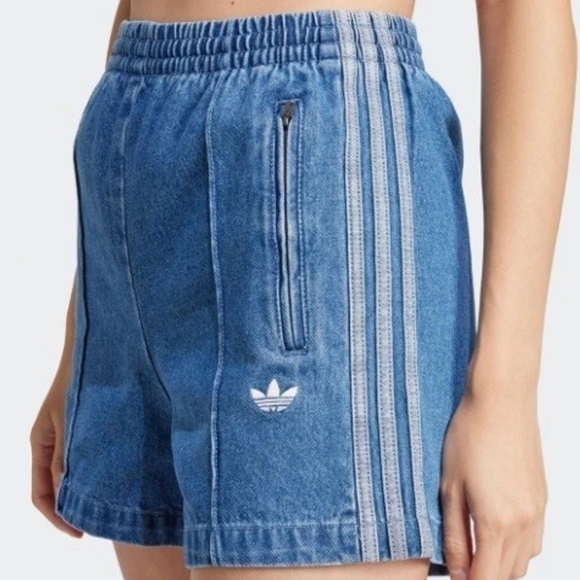 Adidas Originals Firebird Women's Blue Denim Shorts - Picture 3 of 7